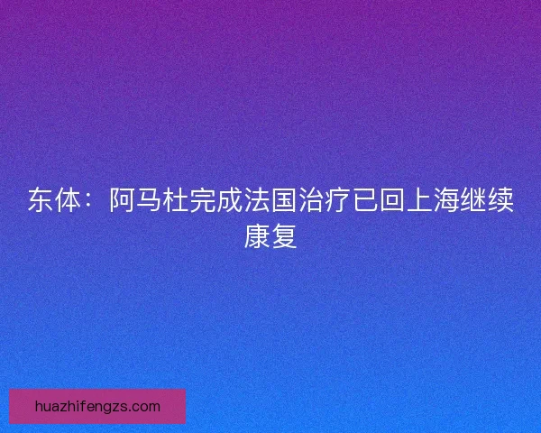 东体：阿马杜完成法国治疗已回上海继续康复